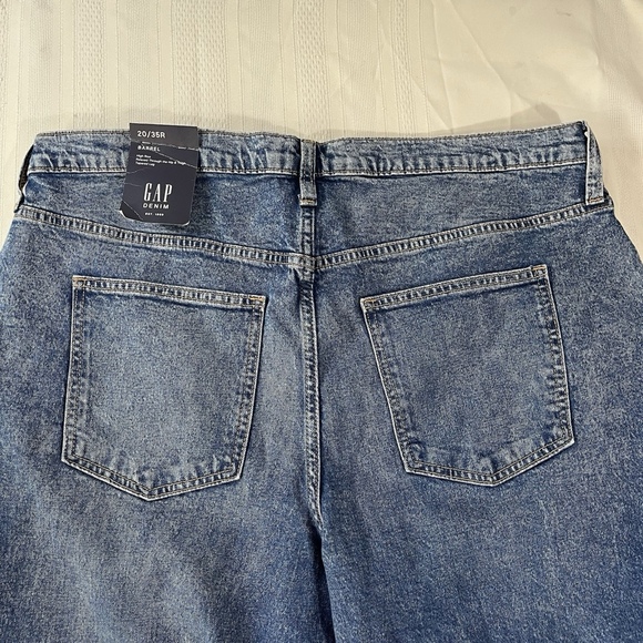 NWT GAP Barrel Jeans Size 20/35R Relaxed Fit High Rise Tapered Boho Skater - Picture 9 of 12